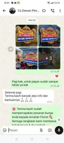 Testimonial Papan Bunga Pernikahan sabang